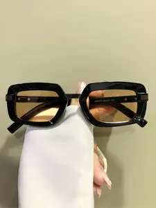 Unisex Vintage Rectangle Frame Glasses, Trendy Casual Glasses for Everyday Use, Fashion Accessories for Outdoor Activities