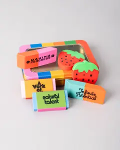 Infinite Potential & Strawberries 6 Eraser Set