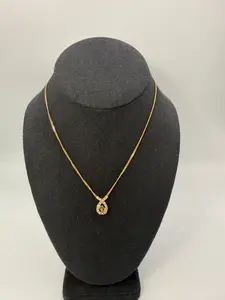 Pre-owned Christian Dior Gold Plated Crystal Logo Necklace