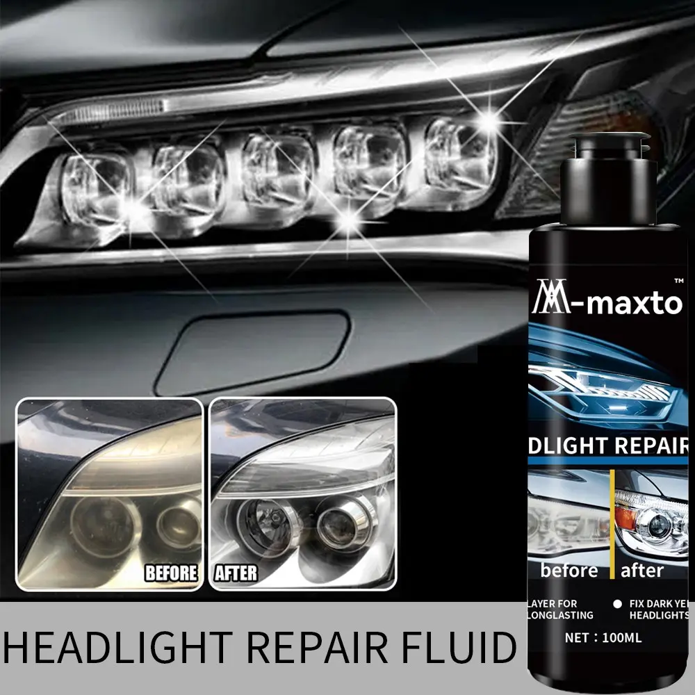 100ml Headlight Restoration Paste Crystal Clear Coating Anti-UV Anti-Aging Car Headlight Scratch Repair and Yellowing Correction Car Headlight Care