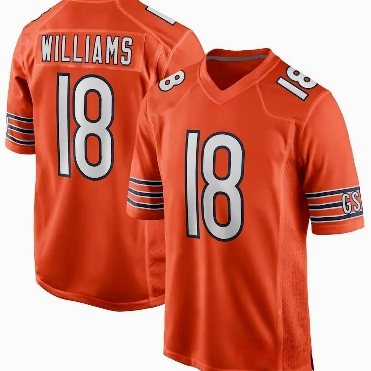 Unisex Football Inspired by Chicago Williams 18 Alternate Player Game Jersey - Orange U0