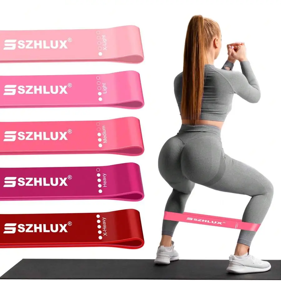 SZHLUX Resistance Bands Set With Instruction Guide And Carry Bag, Versatile For Body Sculpting, Strength Training, And Rehabilitation-Set Of 5