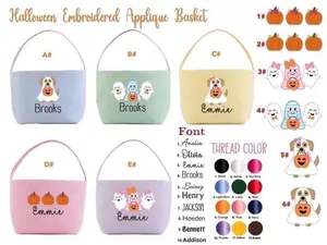 👻 Embroidered Halloween Baskets! 🎃