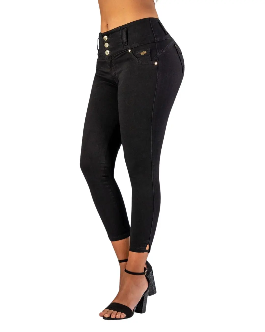 Women's High-Waisted Denim Bottoms - Push-Up Booty Lifting, Tummy Control, Slim-Fitting Skinny Ankle, Lightweight Stretchy Fabric, Pockets, Casual Simple Fits Elevated Basics Style TK576, Bottom, Jeans, High Waist