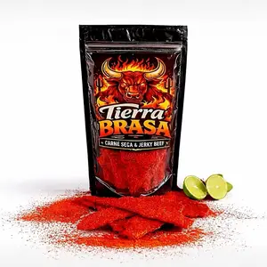 Tierra Brasa Fuego Jerky beef  Bold Smoky Crunch Intense Spice Snack for Heat Lovers - Made for True Flavors