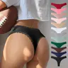 Hotcom Women's Seamless Cotton Thongs Multipack (5-12 Pcs Including 10 Pcs), Soft Breathable Cotton Spandex Panties, Floral Contrast Lace, Seamless Crotch, Everyday Minimal Lingerie (Size M) - Halloween Outfit Essential