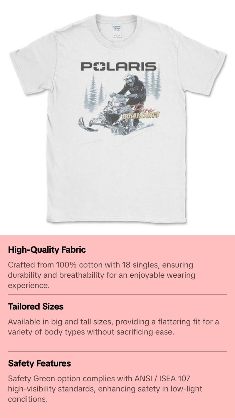 Men's Polaris Big and Tall Pure Dominance Sled Tee Casual Classic Collar Cotton Top Menswear Shirt