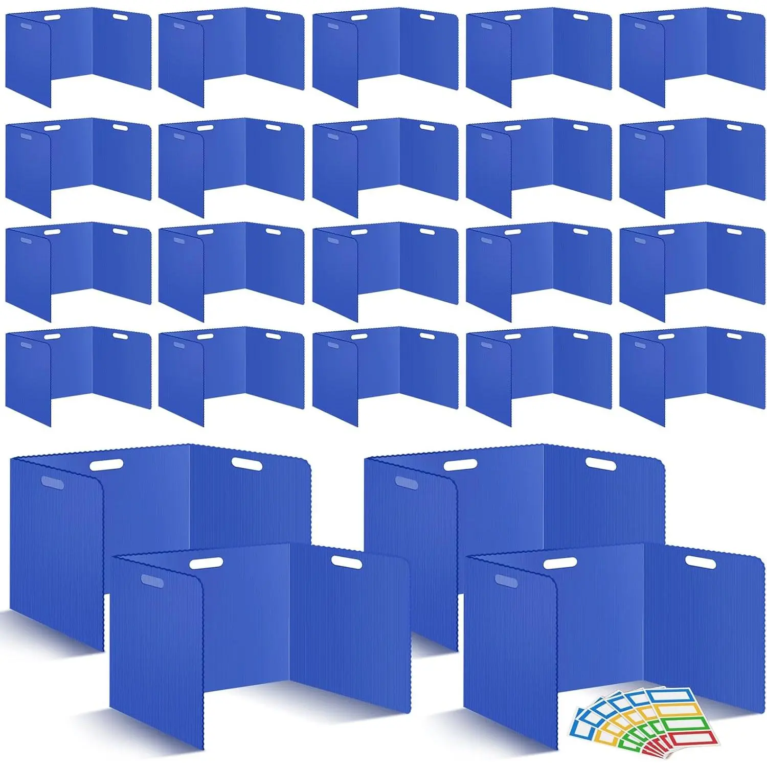 24 count Desk Dividers for Students 14 x 17.5 x 14 Inch Plastic Durable and   Folders Shields Test Dividers with Classroom  Boards for School Study Supplies(Blue)