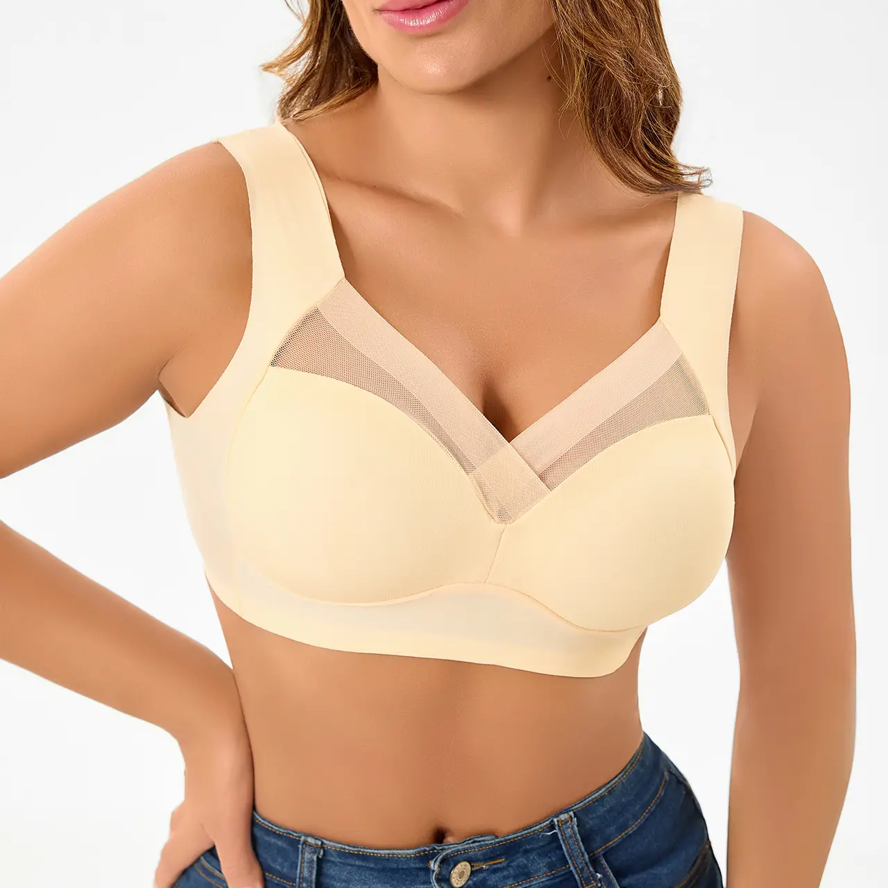 【5counts】Women's Solid Wireless Bra, Soft Comfortable Elegant Breathable Minimalist Lingerie Top for Daily Wear, Women's Lingerie for All Seasons Womenswear