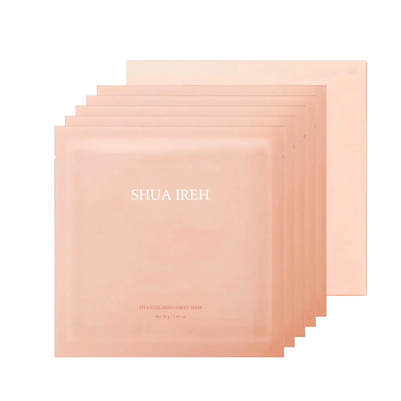 Vita Collagen Sheet Mask, 30gx5ea | Hydrating & Soothing, Korean Face Mask, Vitamin E (Tocopherol), Vegan Tencel-Cupra Sheet
