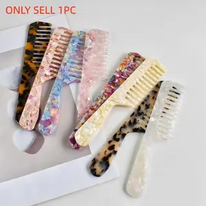 Vintage Acetate Comb Portable Anti-Static Wide Tooth Long Handle Hair Brush for Women, Ideal for Weddings, Birthdays, Travel, Festivals, Hair Care Comb