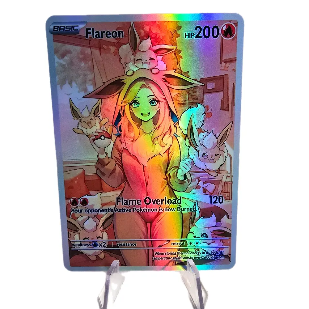 Flareon Eeveelution Cozy Slumber Series Custom Card - Rainbow Holo - TikTok Shop Flareon Eeveelution Cozy Slumber Series Custom Card - Rainbow Holo - TikTok Shop