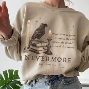 Edgar Allan Poe Poe Sweatshirt Raven Sweater Dark Academia Hoodie Dark Cottagecore Bookish Sweatshirt Goblincore Sweater Alt Clothing X83
