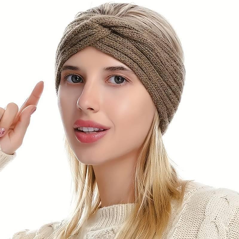 [Christmas Gift]Triple Knot Warmth Ribbed Knit Headband Set-3pcs (color-1, Standard)