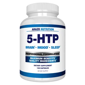 Arazo Nutrition 5-HTP 200mg Capsules - Extra High 99% Purity, 120 Count, 60 Day Supply, Calcium Enhanced Formula for Sleep & Mood Support
