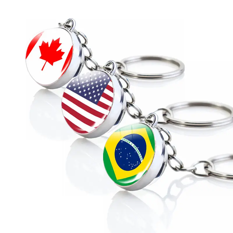 Country Flag Glass Ball Keychains - Perfect for Travelers and Collectors car  accessories