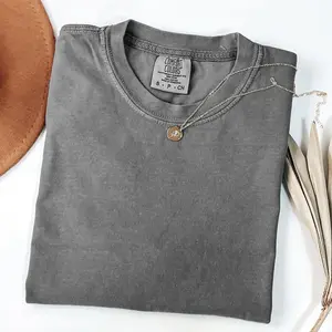 Blank Comfort Colors Shirts, %100 Cotton Trendy Comfort Colors Shirts, Soft Colored Blank Washed T-Shirts Top Womenswear Streetwear Summer Full Color