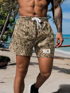 Men's Camo Print Shorts, Camouflage Casual Loose Fit Shorts for Beach Vacation, Men's Bottoms for All Seasons