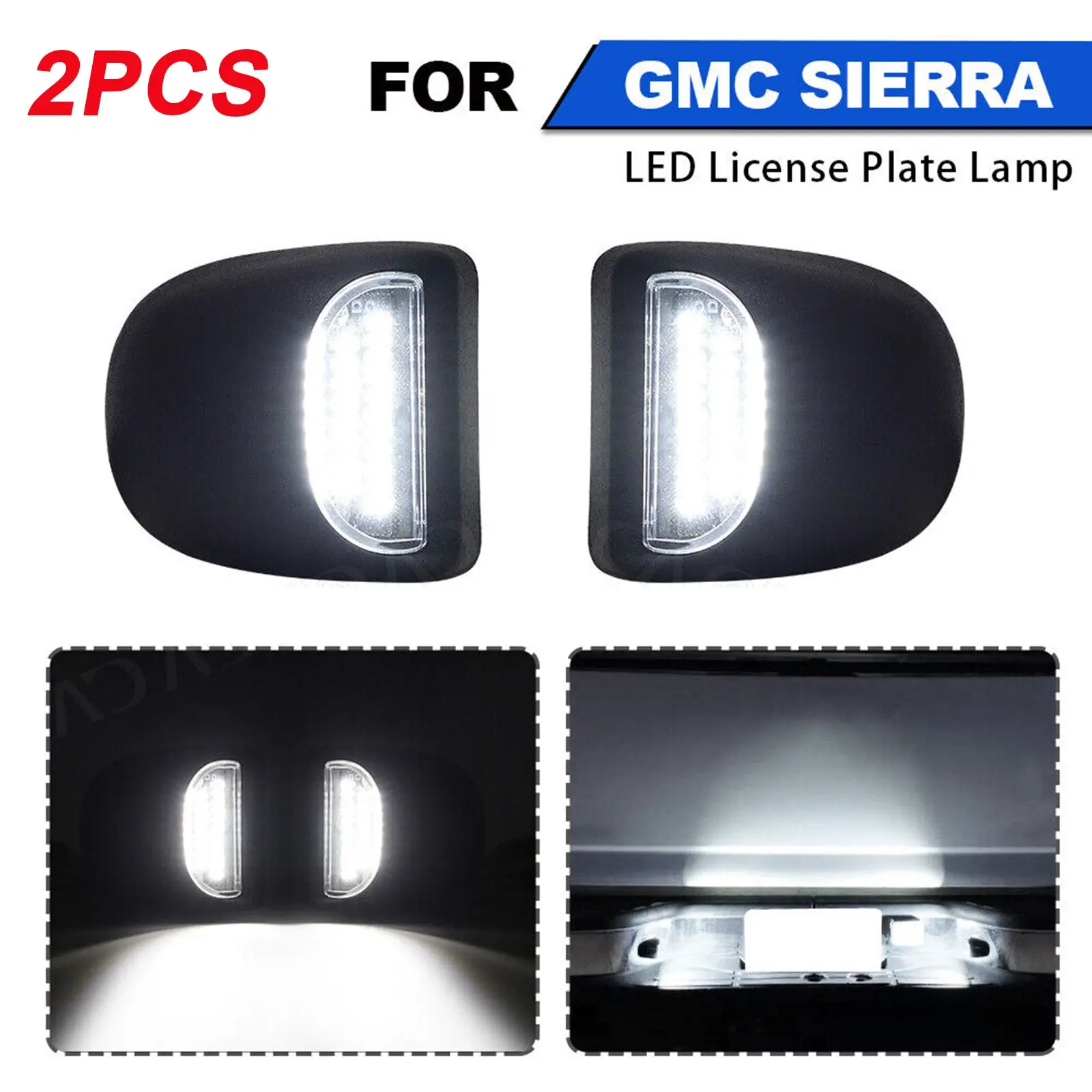 2pcs Car License Plate Light 12V LED Rear View Light   Replacement Compatible for Chevrolet Pickup GMC Car Accessories