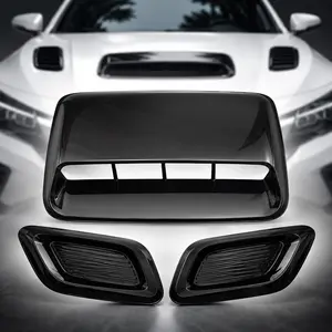 Air Flow Intake Cover Universal 3pcs Car intake hood vent engine hood decorative cover engine cover decorative ABS fake air vent modification intake,Car Air Flow Intake Hood Scoop Vent Bonnet Cover, Universal Car Exterior Accessories, Car Truck Decal
