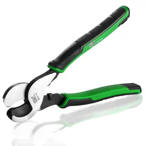 SK 9.5-Inch Cable Cutter, Heavy-Duty Wire Cutter, High Leverage Cable Cutting Pliers with Knurled Handle, Premium CR-V Steel, for Aluminum, Copper, Wire, and Communications Cable