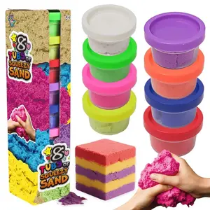 Magic Sand Kit - 8 Vibrant Colors + Molds & Tools, Safe Non-Toxic Sensory Sand Set Gift for Kids Ages 5+ Halloween Special Edition