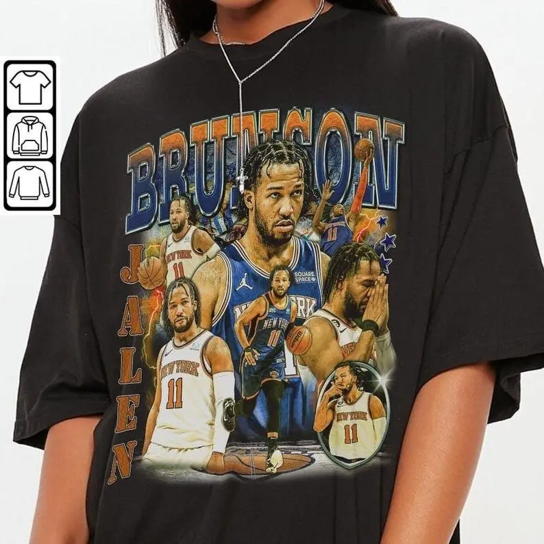 [Sale off up to 50%] Jalen Brunson New York Basketball Shirt, Basketball Christmas Shirt Unisex, Basketball 90s Vintage Gift, Graphic Streetwear T-shirt