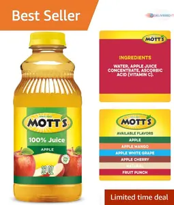 100% Apple Juice 32 fl oz - No Added Sugar, Vitamin C Rich Beverage