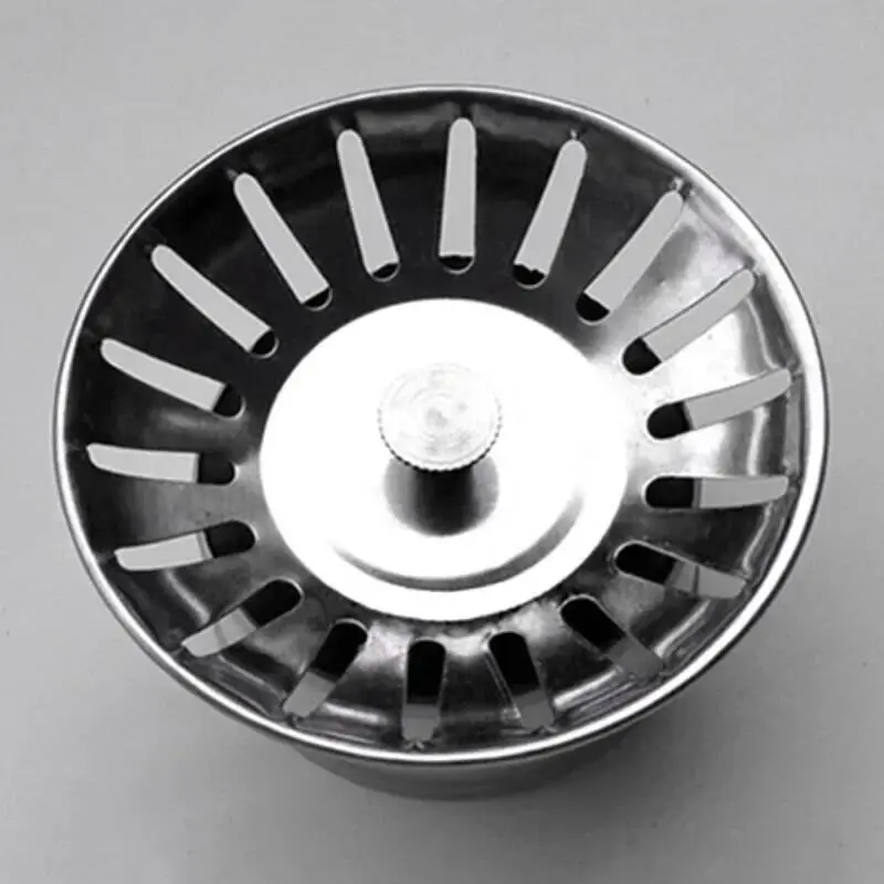 Stainless Steel Kitchen Sink Strainer with Plug, Anti-Clogging Drain Plug Filter Basket, Indoor Kitchen Fittings for Efficient Debris Filtration (as shown)