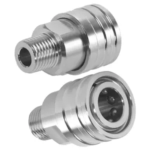 【fathersdaygift】JOEJET 1/4" Pressure Washer Fittings-Stainless Steel Pressure Washer Adapter-1/4" Quick Connect Socket to 1/4" Male NPT Pressure Washer Coupler-5000 PSI,