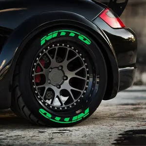 8-Piece Nitto Tire Stickers Set, 3D Waterproof Decals for 4 Wheels, Fits 14-24 Inches, No Adhesive Included, Car Accessories