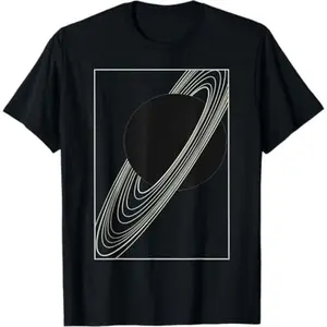 Rings of SATURN T-shirt in Black Aqua, Astronomy Gifts for Men or Women, Hubble Telescope Tshirt, Galaxy Planet Print, Mens Graphic Tee Graphic tees Sleeve Top