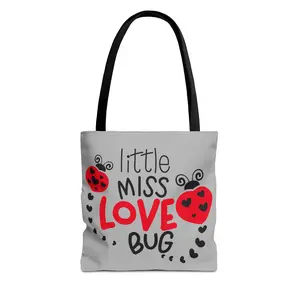 Little Miss Love Bug Tote Bag | Ladybug Valentine Design