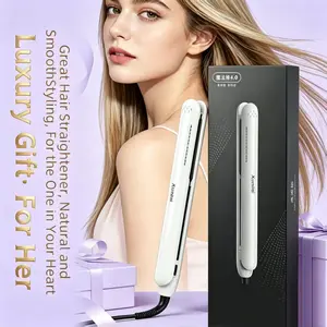 Kumilai Professional 2-in-1 Hair Straightener & Curler Combo with 40 Million Negative Ions Ceramic Flat Iron 3s Fast Heat Up 10 Adjustable Temp Settings Anti-Frizz Auto Shut-Off Safety 220V for All Hair Types