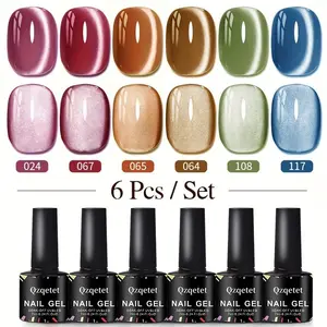 Qzqetet Golden Mirage Magnetic Cat Eye Gel Set. Velvet Shimmer Finish for 3D Heart, Galaxy, and Aurora Nail Art. High-Gloss Soak Off UV LED Kit for Professional Salon DIY. Long-Lasting Multi-Dimensional Glitter Shine. Vibrant Pigmented Nail Polish.