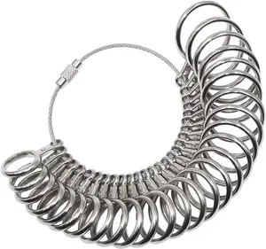 Ring Sizer Measuring Tool Set Metal Finger Sizing Gauge Rings Measurement Tool for Women Men  Size 0-13 with Half Size