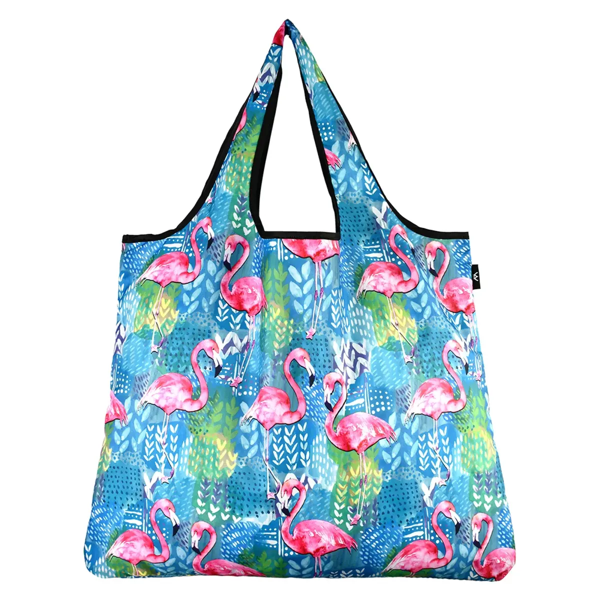 Yay Jumbo Reusable Tote Bag in Stylish Flamingo Print, Lightweight Polyester Shopping Bag, Washable and Foldable for Groceries, Lightweight Shopping Bag, Reusable Grocery Bags