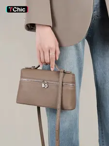Women's Fashionable Solid Color Crossbody Bag, Casual Shoulder Bag for Daily Used, Trendy Versatile High-quality Daily Compact Bag, Girl Shopping Bag, Double Zipper Purse, Stylish Versatile Bag