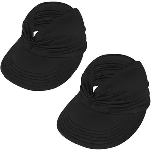 Wide Brim Visor Hats for Women-Lightweight Packable Ponytail Hat, Comfortable Quick-Dry Sun Visor for Casual summerwins