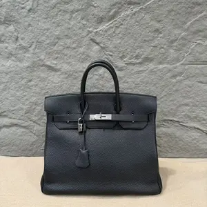 Pre-owned HERMÈS Leather tote bags Hermes Hac Birkin 32 Togo 89 Noir (kk1213m7)