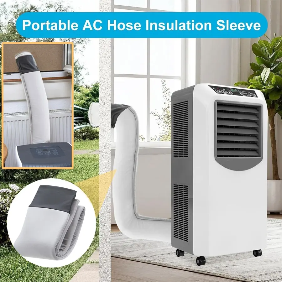 Air Conditioner Pipe Insulation Sleeve, Soft Tube Heat Protection Cover, Adjustable Ventilation Sealing System, Durable AC Pipe Cover