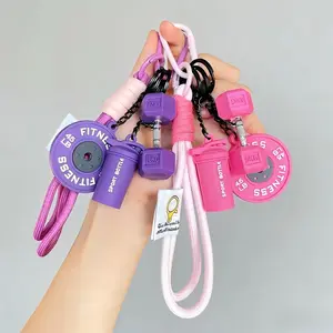 Fitness Keychain Set, MSilicone Dumbbell Kettlebell Weight Plate Keychains, Cute Keychain Gym Accessories for Men Women keychain  gift high quality fashion jewelry jew lery