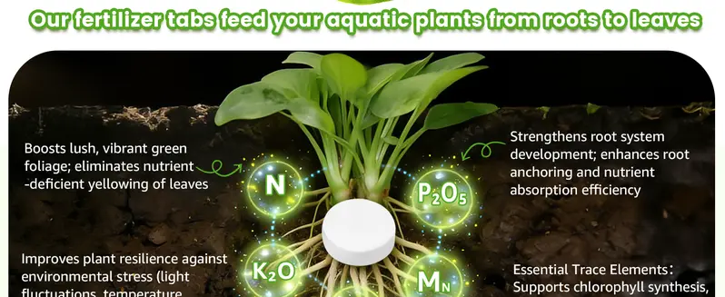Root Tabs Freshwater Aquarium Plant Fertilizer, Slow-Release 100 Tabs 1g/Tab, Safe for Fish and Shrimp, for Planted Aquarium Substrate