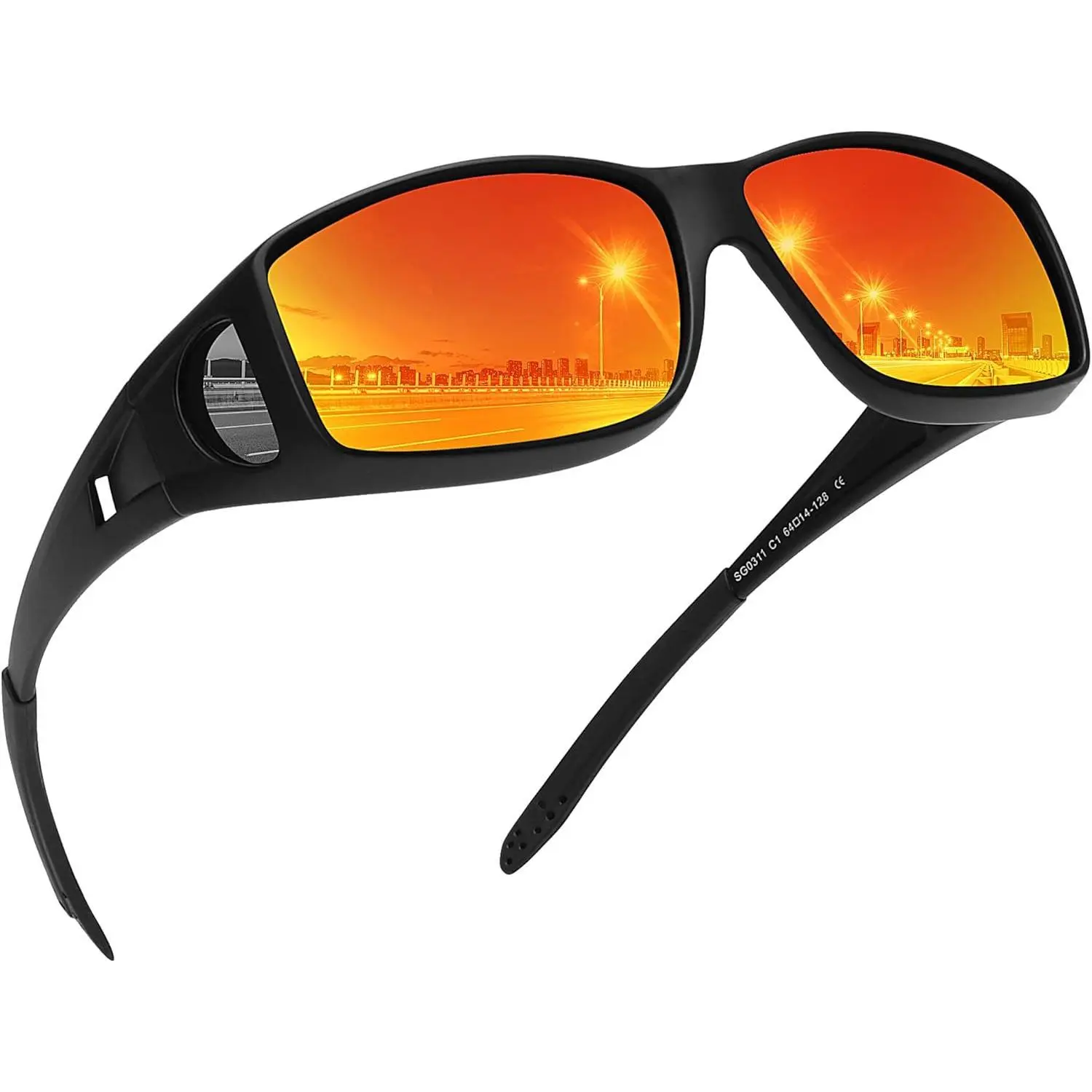 FOZONO Fit Over Glasses Wrap Around Protective Sunglasses - Polarized, UV400 UV-Resistant, Anti-Glare Overglasses Women's Sunglasses
