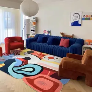 Art Abstract Pattern Rug for Room Decor, 1 Count Colorful Soft Non-slip Floor Mat, Living Room Rug, Abstract Area Rugs, Room Accessories, Home Essentials Decorative Carpet for Home Living Room Bedroom Study Room, Home Decor