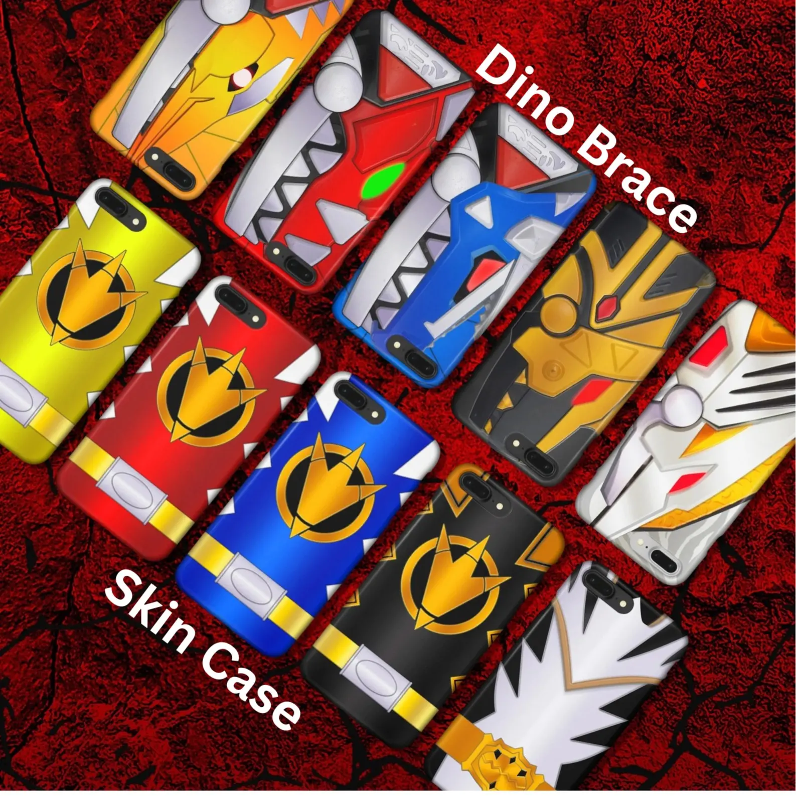 Power Rangers Dino Thunder Aesthetic Tough Phone Case - Perfect Protection Smartphone Accessory for iPhone 16 Pro Max, 15, 14, 13 Cellphone Devices, Accessories