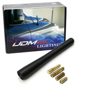 iJDMTOY Set of 4-Inch Short Radio Antenna Topper For Ford Toyota Dodge/RAM, Nissan Trucks, Matte Black Finish