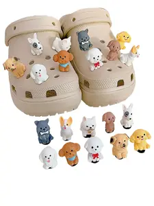 10-Pack 3D Dog Pet Hole Shoes Decorations, Cute Animal Design, All Seasons Pet Accessories, Kawaii Style Shoe Ornaments