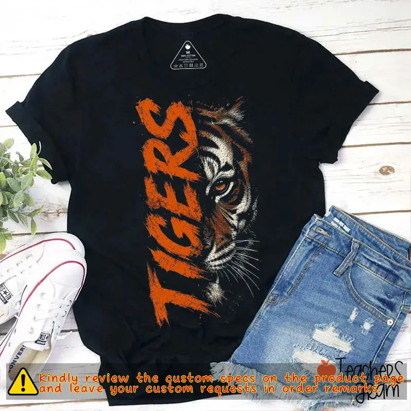 Personalized Mascot Distressed Animal Face Teacher T-Shirt