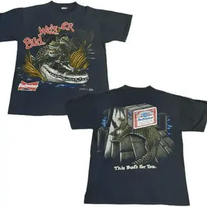 Vintage Budweiser Frog Alligator Beer Promo Tshirt 1996 Retro Bud Tee Funny 90s Beer Lover Gift Shirt Cotton Tee One Style